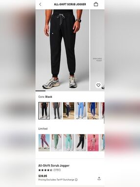 Fabletics - All Shift Scrub Jogger - Black/Hibiscus. Discontinued Color Option